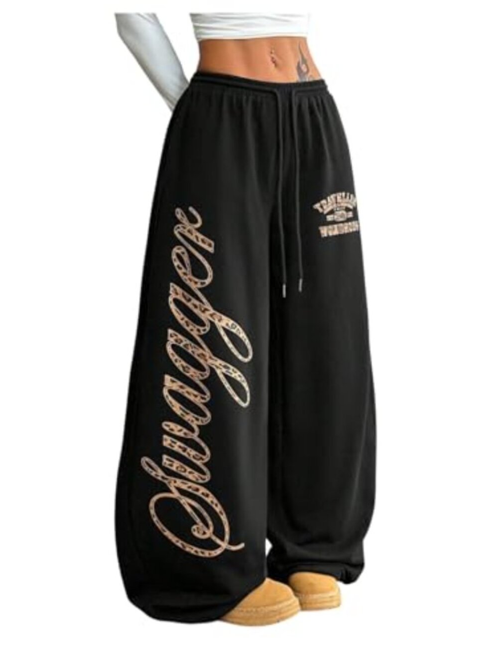 Women's Graphic Baggy Sweatpants Drawstring Waist Wide Leg Streetwear